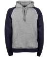 T5432 5432 Tee Jays Two Tone Raglan Hooded Sweatshirt Heather Grey  / Navy colour image